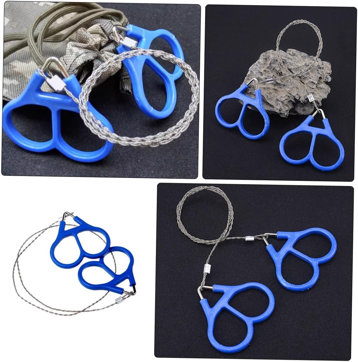4pcs Portable Stainless Steel Wire Saw Outdoor Survival Cutting Tool for Camping Hiking Emergency Use
