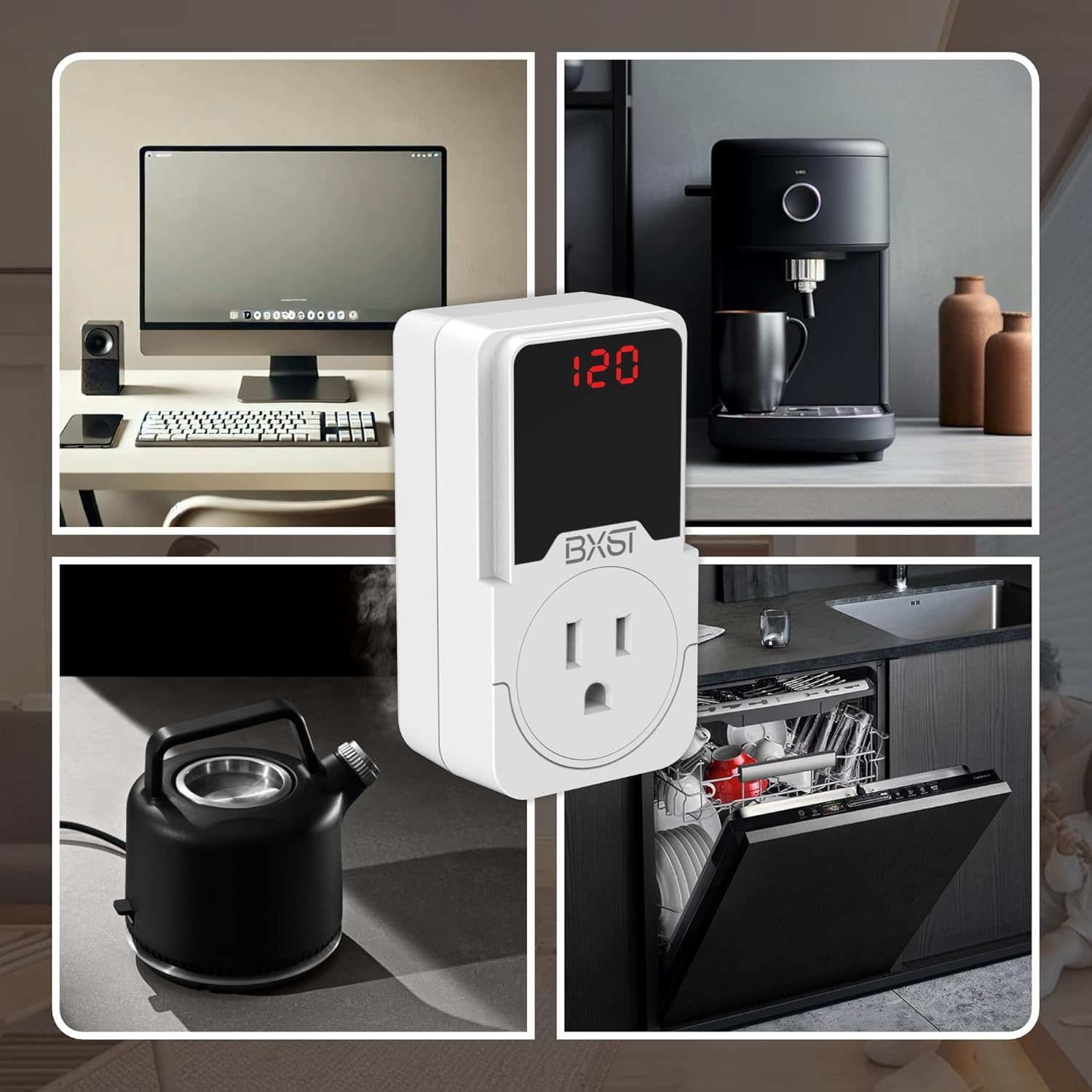 BXST 140J Surge Protector Voltage Protector One Outlet Plug Surge Protector for Refrigerator/Air-Conditioner/Fridge, Home/Office/Travel Portable LED Display Screen, Adjustable,120V, 15A, 1800W - Image 8