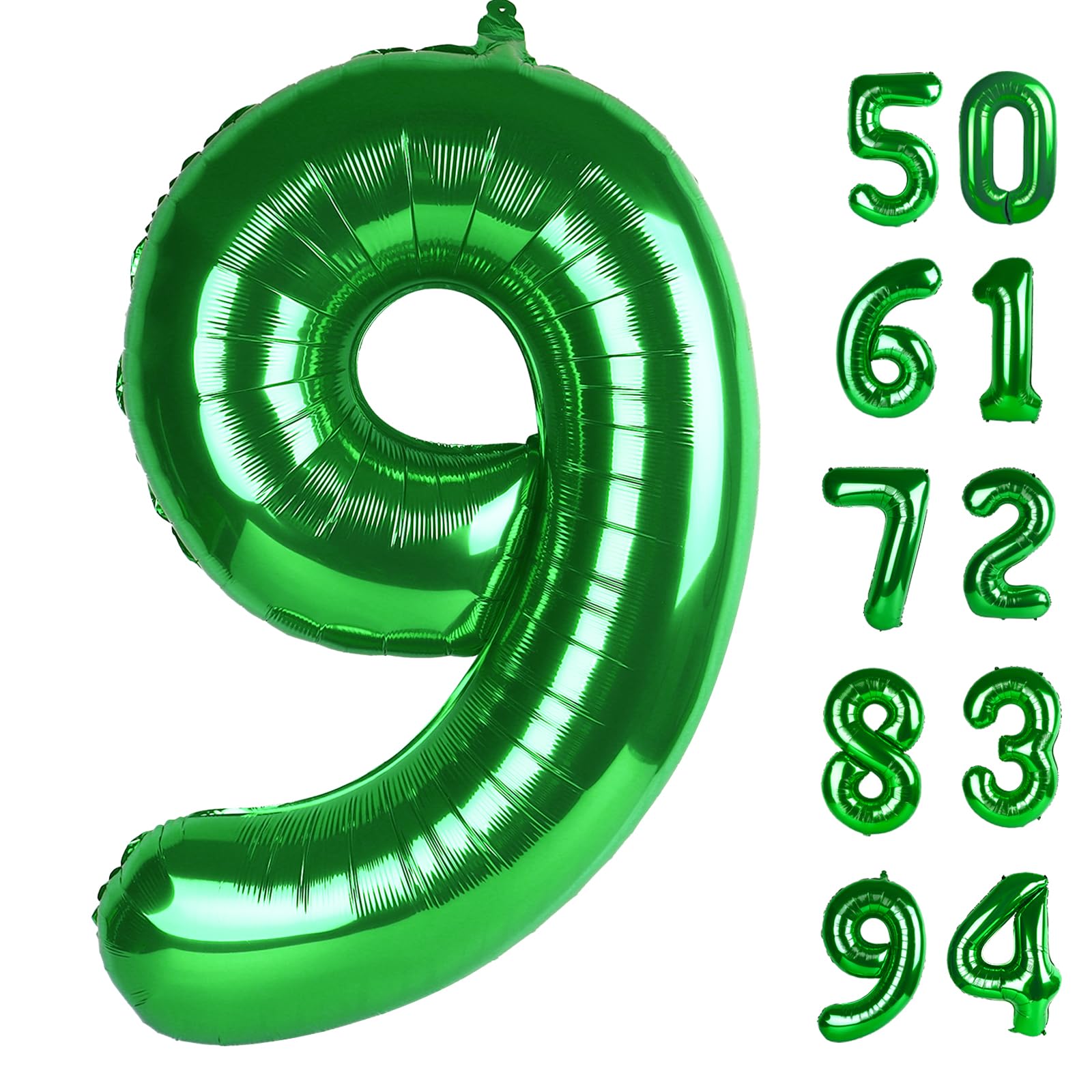 IWERP Green Number 9 Balloon 40 Inch | Giant Birthday Decorations for 9th, 19th, 29th Parties - main product image