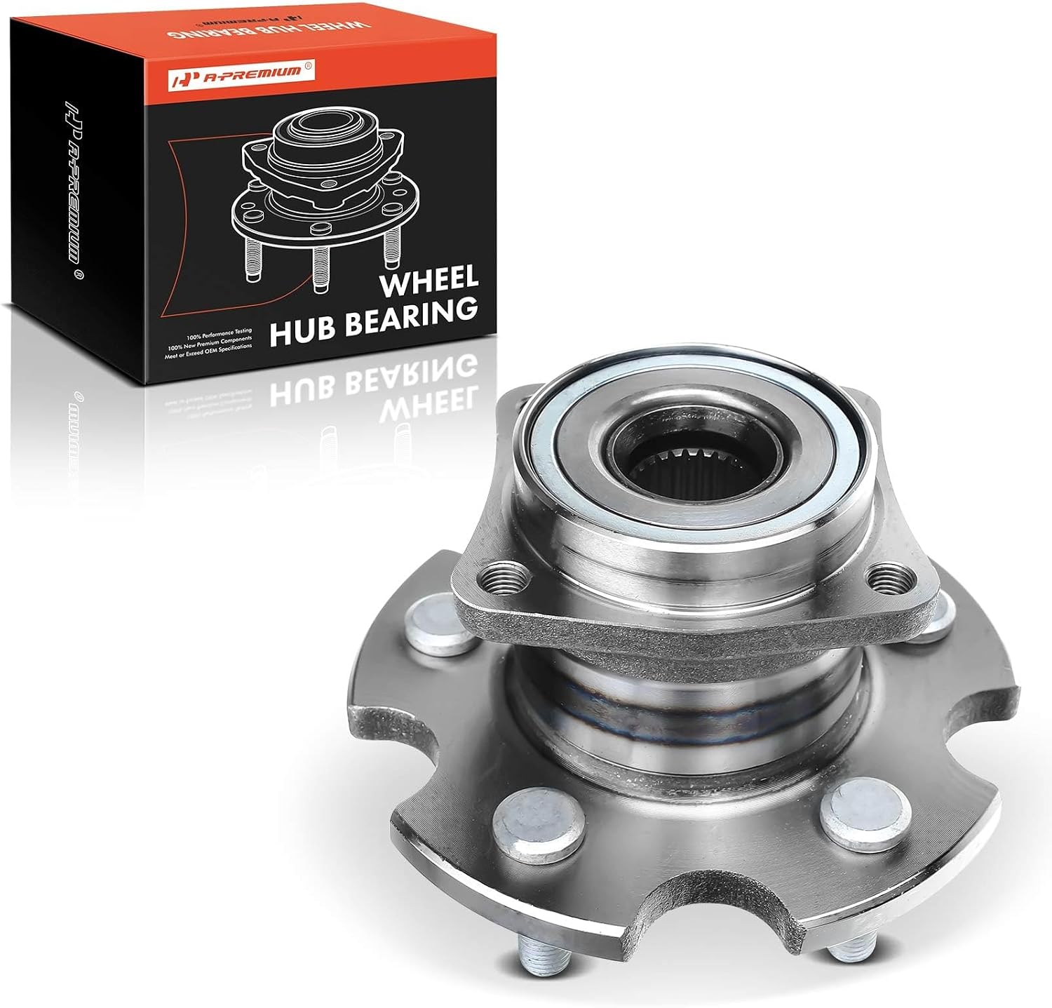 A-Premium Rear Wheel Bearing and Hub Assembly with 5-Lug Compatible with Toyota Matrix 2009-2013, Pontiac Vibe 2009-2010, AWD Only