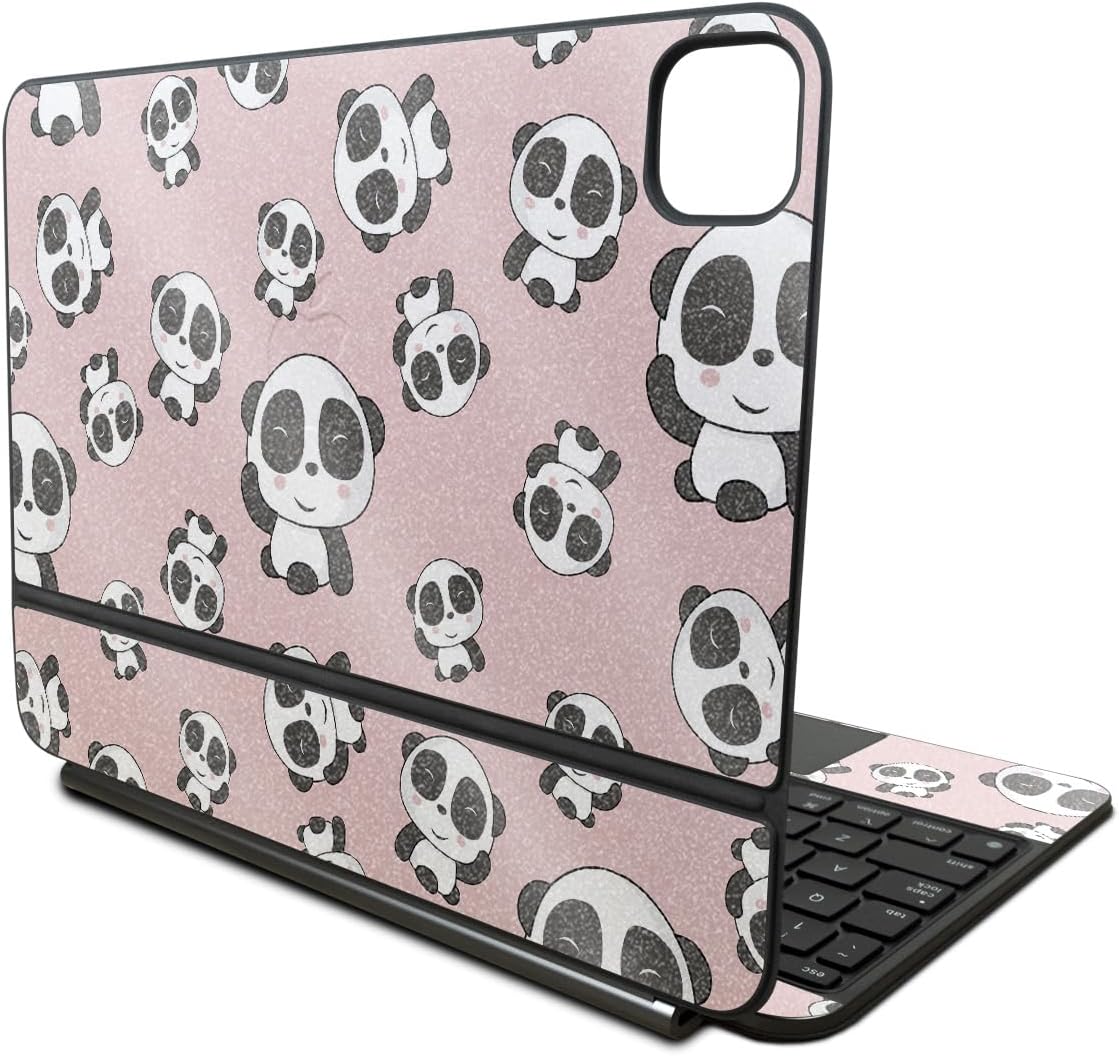 Glossy Glitter Skin Compatible With Apple Magic Keyboard for iPad Pro 11‑inch (M4) 2024 - Panda Hello - Premium 3M Vinyl Protective Wrap Decal Cover - Easy To Apply | Crafted in the USA by MightySkins