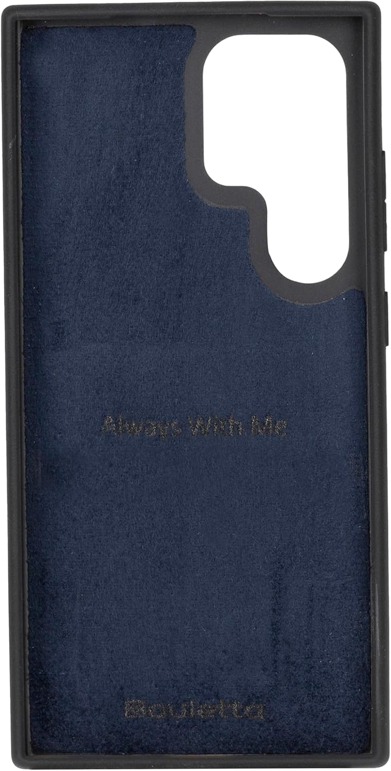 BOULETTA for Samsung Galaxy S24 Ultra Wallet Case - Handmade Full-Grain Leather Detachable Magnetic Flip Phone Case with Card Holders (4), RFID Blocking, Kickstand 6.8 Inches, Blue