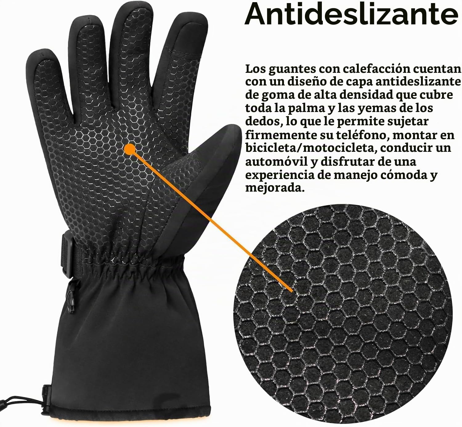 Loowoko Guantes Calefactables con batería 7.4v 3000mah × 2, 3 niveles de calentamiento, impermeables, pantalla táctil, guantes calefactables usb para trabajo al aire libre, moto, bicicleta, esquí (XL)