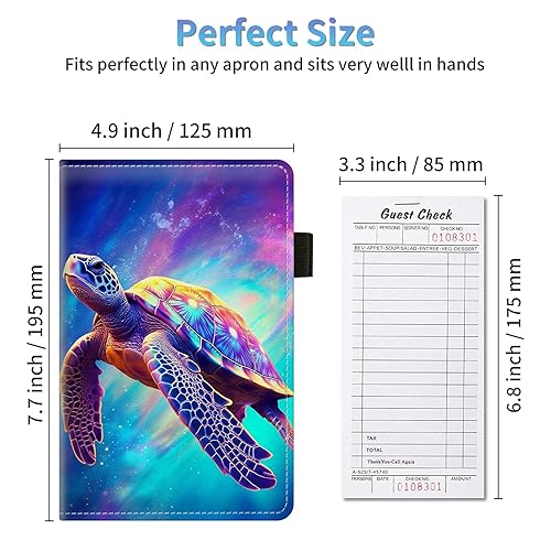 Vista 57 de Organizador de libro de servidor, libros de servidor de mariposa azul intermitente para camarera, organizador de libro de camarera de cuero Mariposa