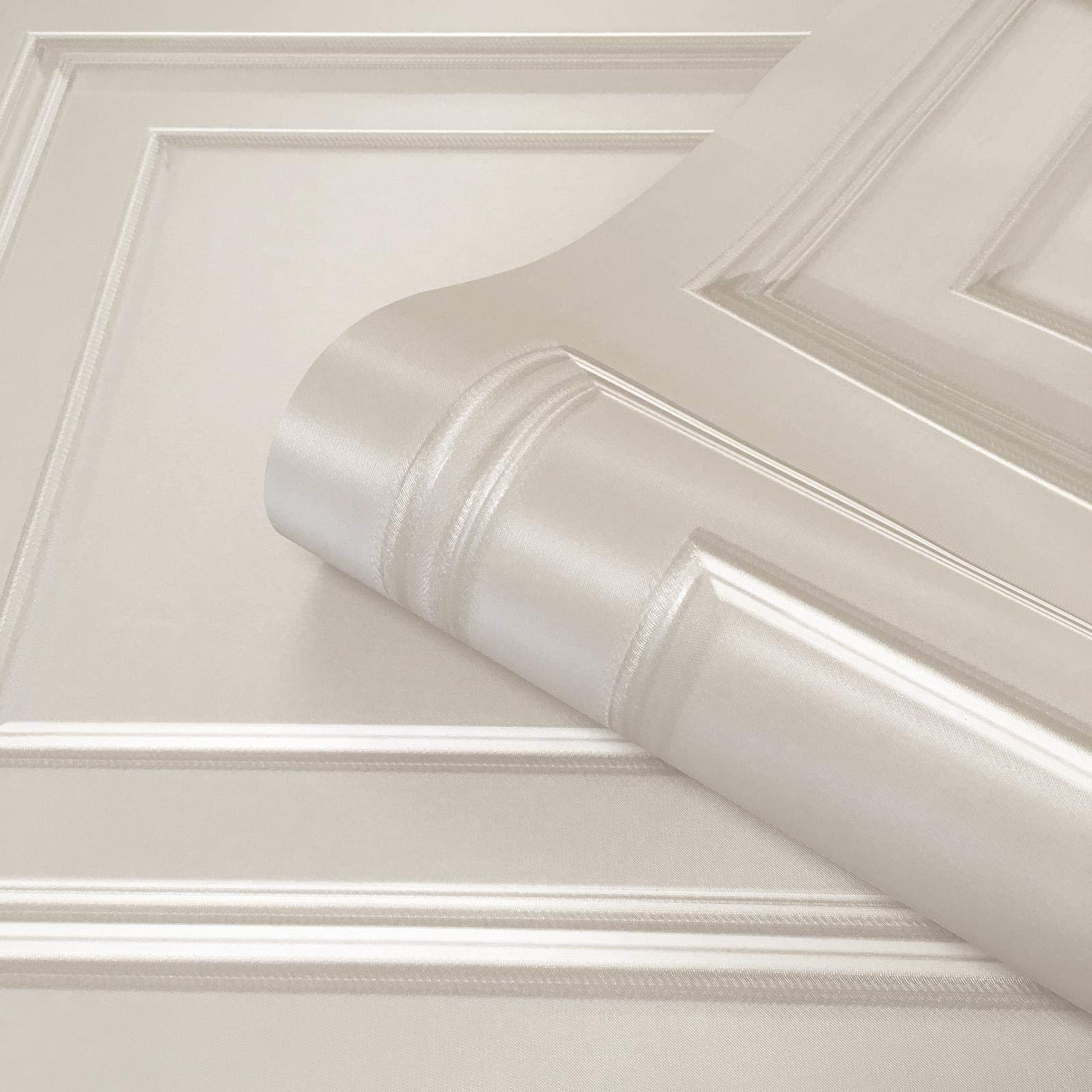 YöLCream Full Roll Amara Wood Panel Effect Wallpaper Textured Vinyl