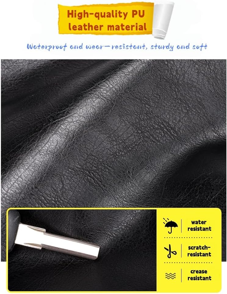 PU leather backpack, casual backpack men women. USB charging port. Suitable for work, commuting, traveling, etc. (Brown) - Image 8