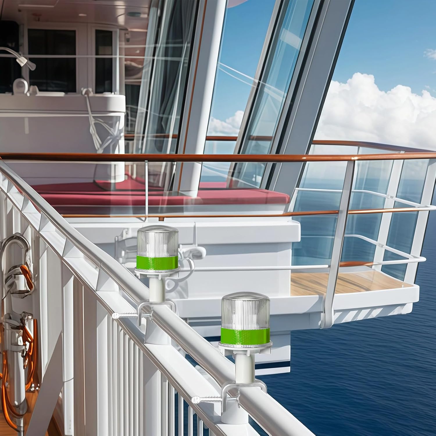 Solar-Powered Flash Light For Road And Marine Safety, 360-Degree Illumination