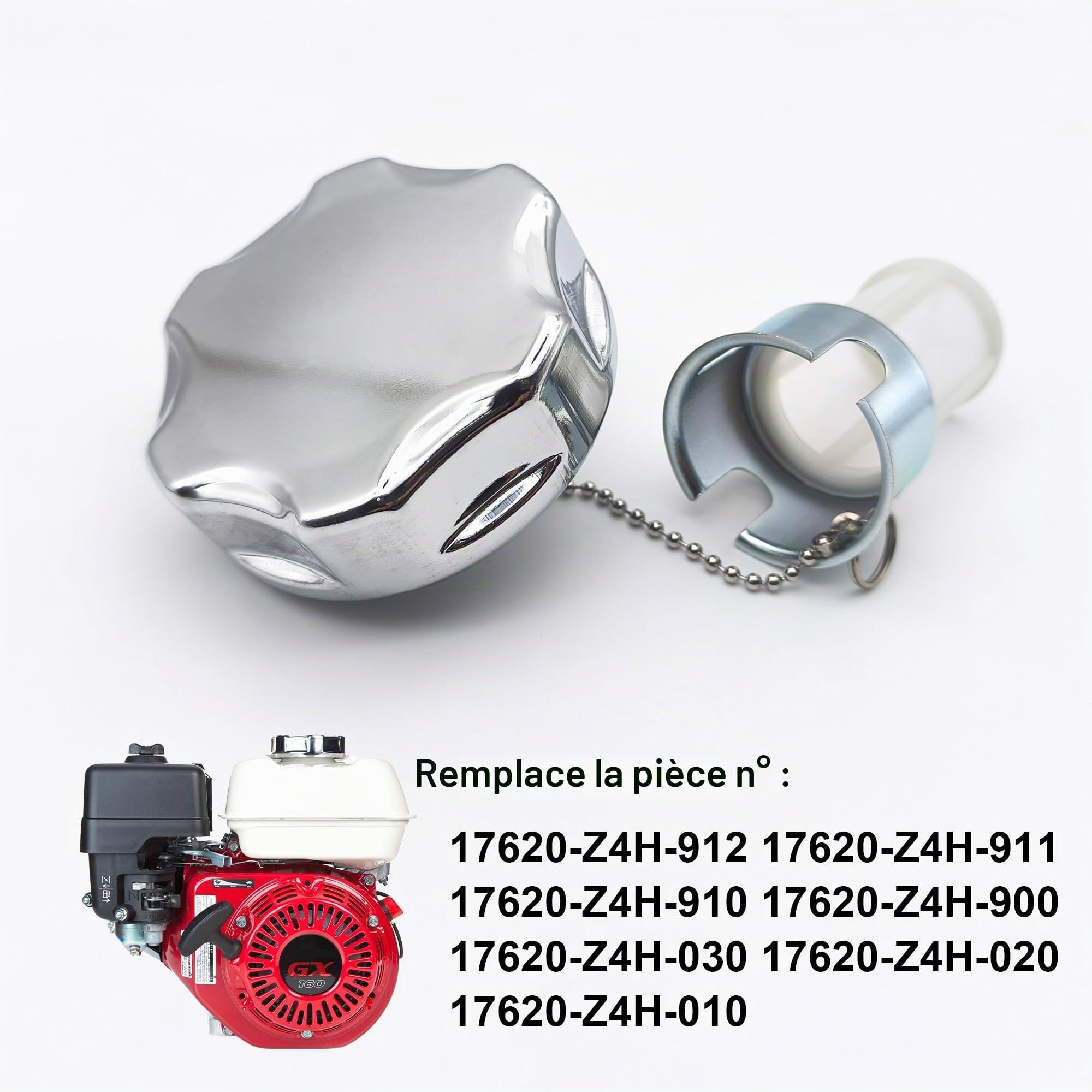 17620-Z4H-900 Bouchon de réservoir en métal grand format pour Honda GX160 270 GX390 4-13 CV Coleman CT200U BT200X Minibike Predator 212 196 cc Moteur avec chaîne et filtre