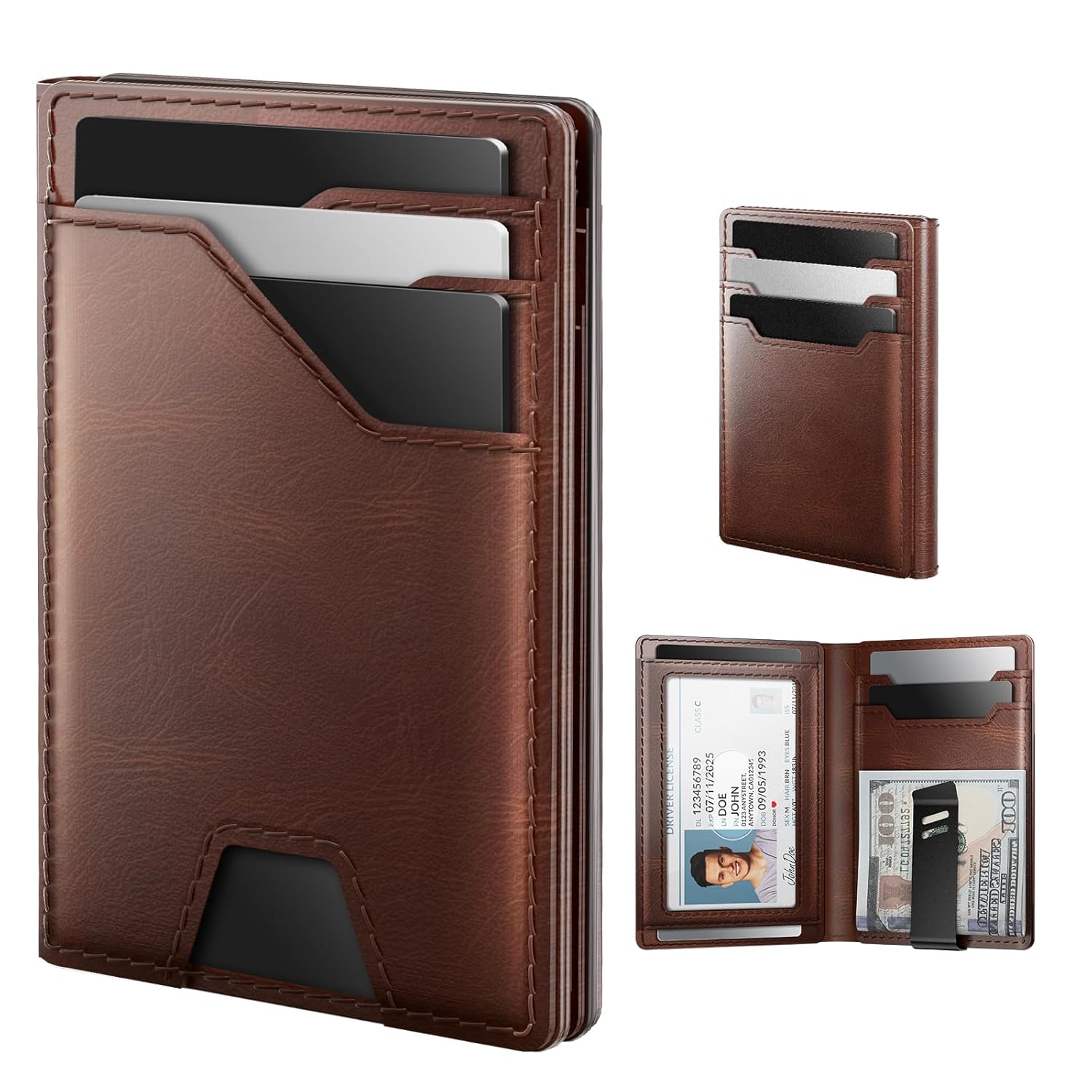 typecase Leather Wallet for Men Card Holder Premium Genuine Leather RFID Blocking Slim Minimalist Front Pocket - 15