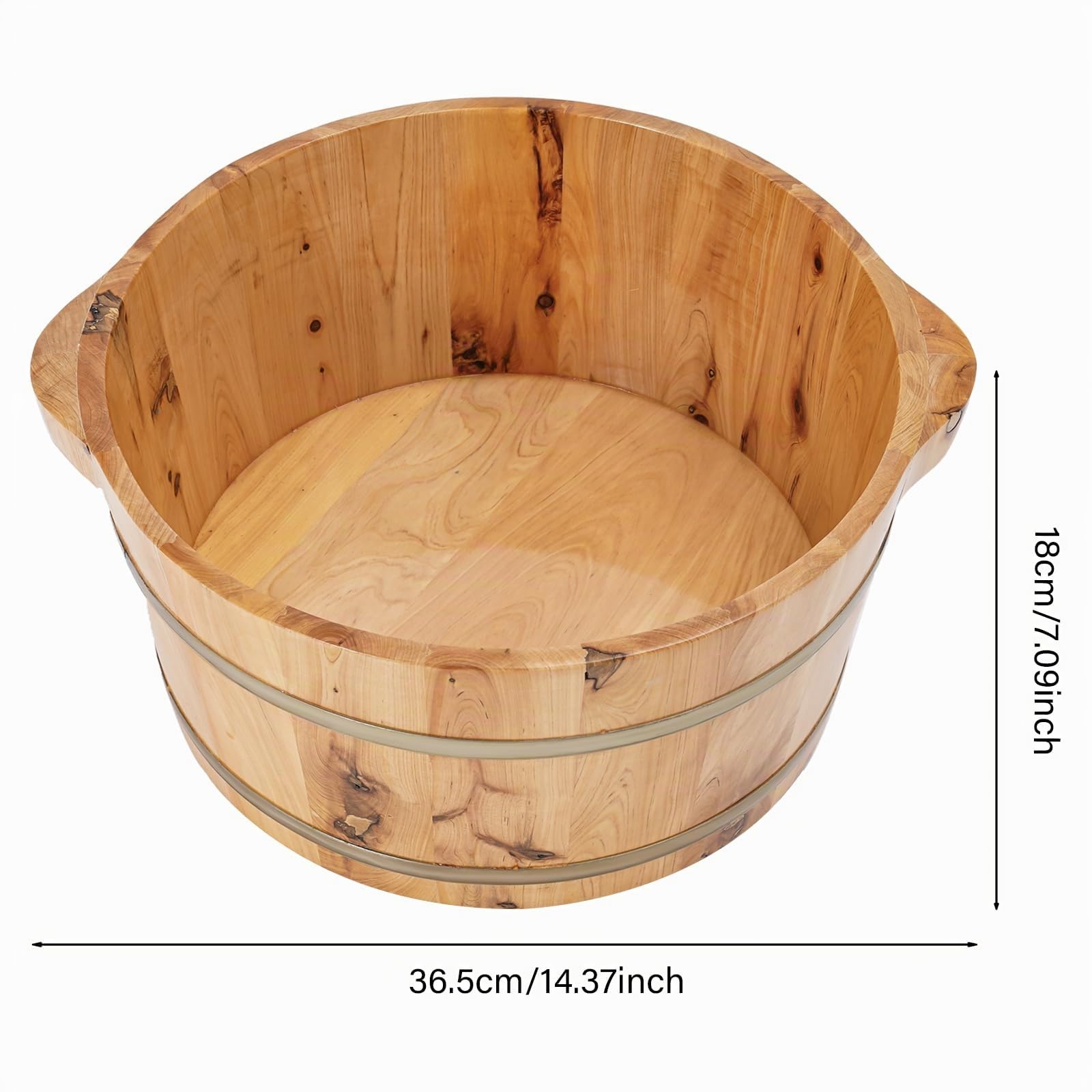 Holz-Fußbadewanne, Fußbad Eimer, Entspannung, Wellness Zuhause, Massage, Holz Fußwanne für Durchblutung, Schönheit, geeignet für Erwachsene, Spa, Pediküre Anwendung (36.5 x 18cm)