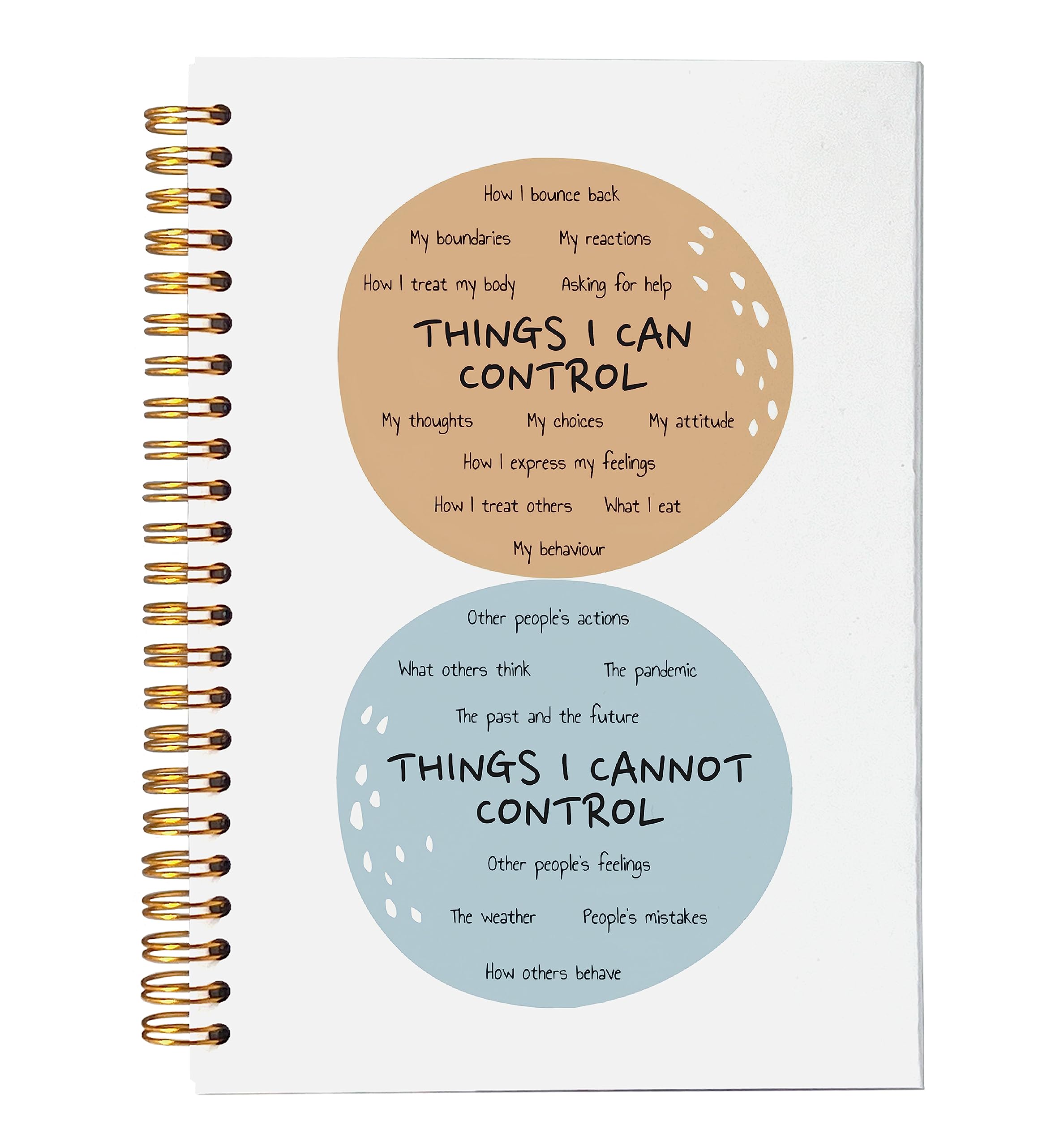 VNWEK Thing I Can and Cannot Control Mental Health Spiral Notebook Journal 5.5 x 8.3 inches,Psychology Lined Hardcover Spiral Notebook,Mental Health