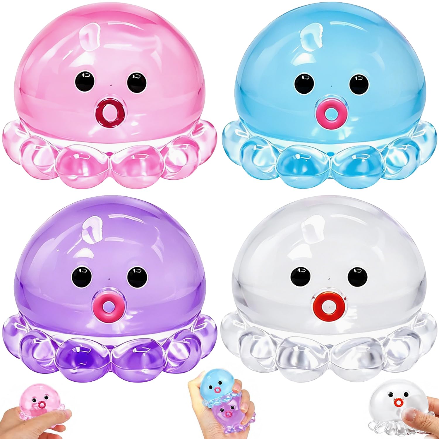 HATFRYF 4pcs Octopus Squishy, Squishy Toys, Squishy, Soft and Flexible Stress Relief Toy, Masquerade Mask for Couple, Dress Costume Party Carnival Prom Ball Mardi Gras, Men Women Decoration Play ﻿