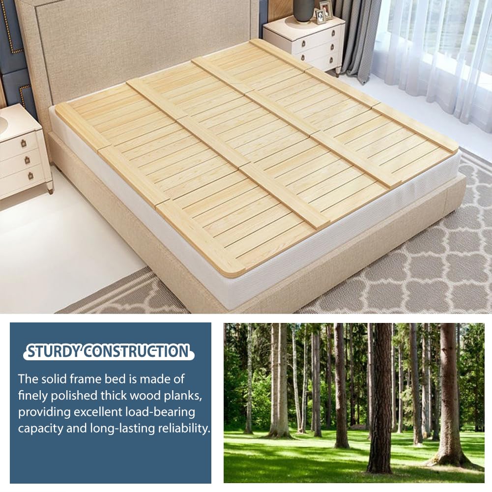 Halbklappbares Lattenrostbett Aus Holz, Matratzenauflage, Japanische Boden-Futonmatratze, Lattenrost-Bodenschlafbett, Rolllattenrostbett Aus Holz,100x190cm/39.4x74.8in