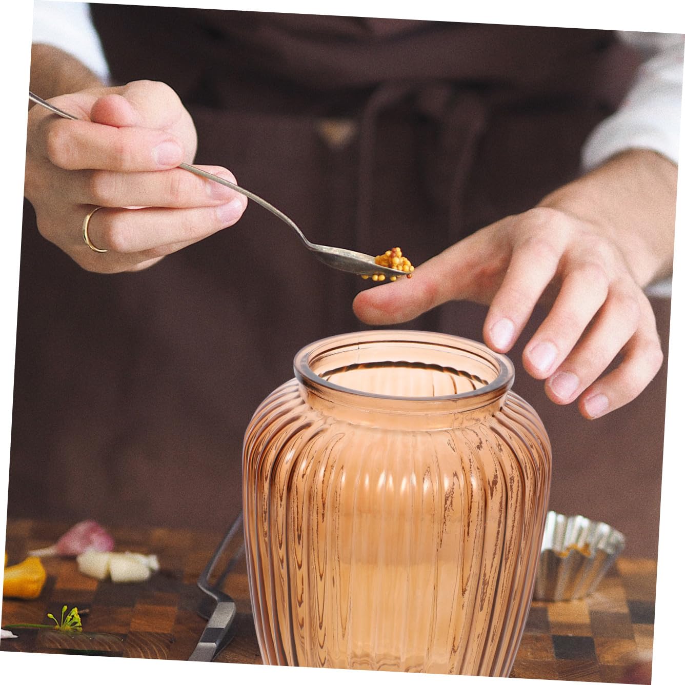 BESPORTBLE Barattolo in Vetro con Coperchio in Legno di Acacia da 2200ml Contenitore Ermetico per Alimenti per Conservazione di Cereali e Prodotti Secchi in Cucina