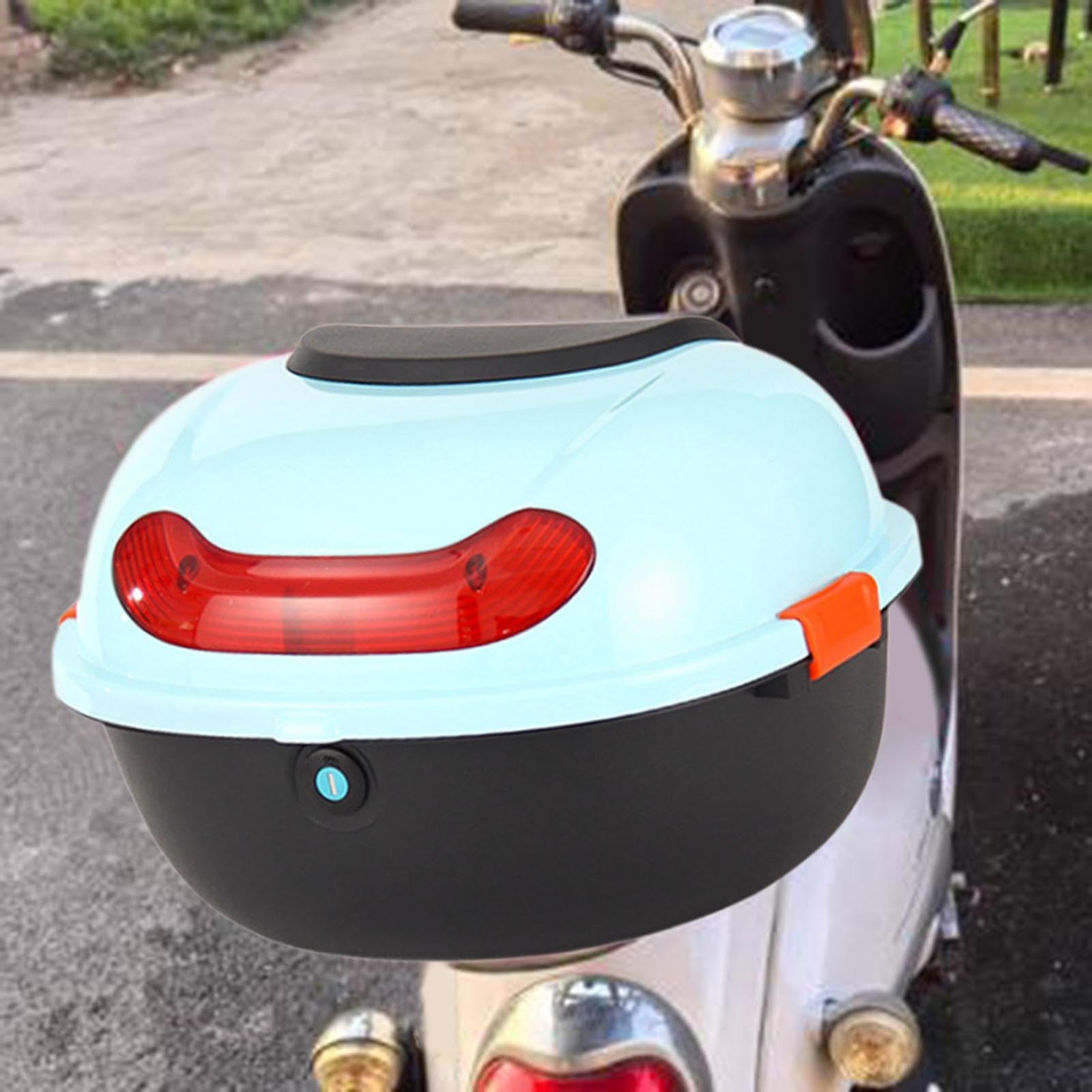 Colaxi Motorcycle Tail Box Motorbike Luggage Case Waterproof Luggage Premium Easy Transport and Secure Storage Scooter Tail Trunk, Light Blue