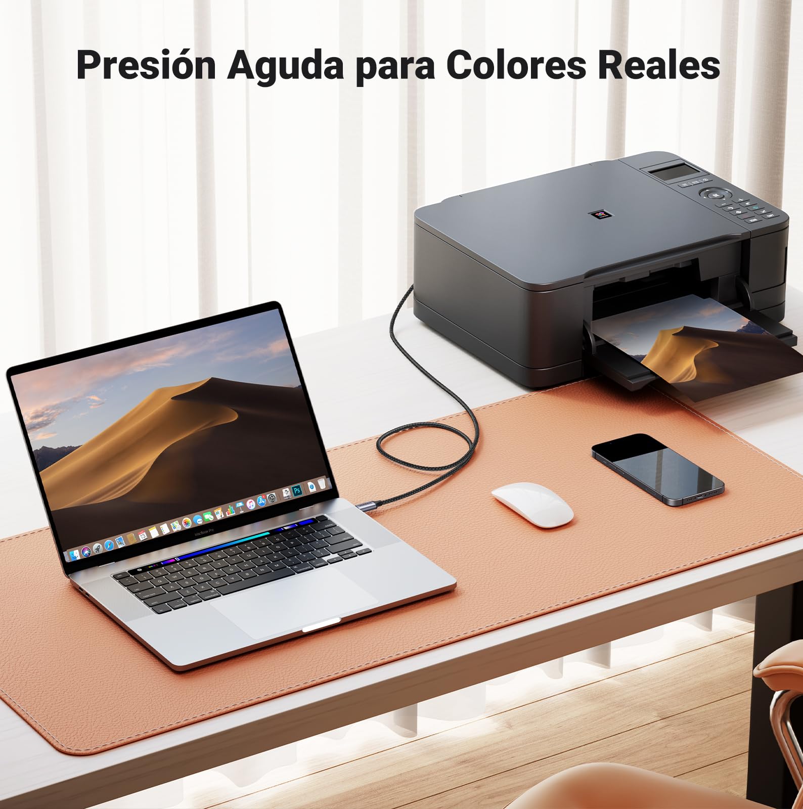 UGREEN Cable de Impresora USB C a Tipo B 2.0 Compatible con MacBook Pro, iPad, ASUS, HP, Epson, Brother, Lexmark, Canon (1 Metro)