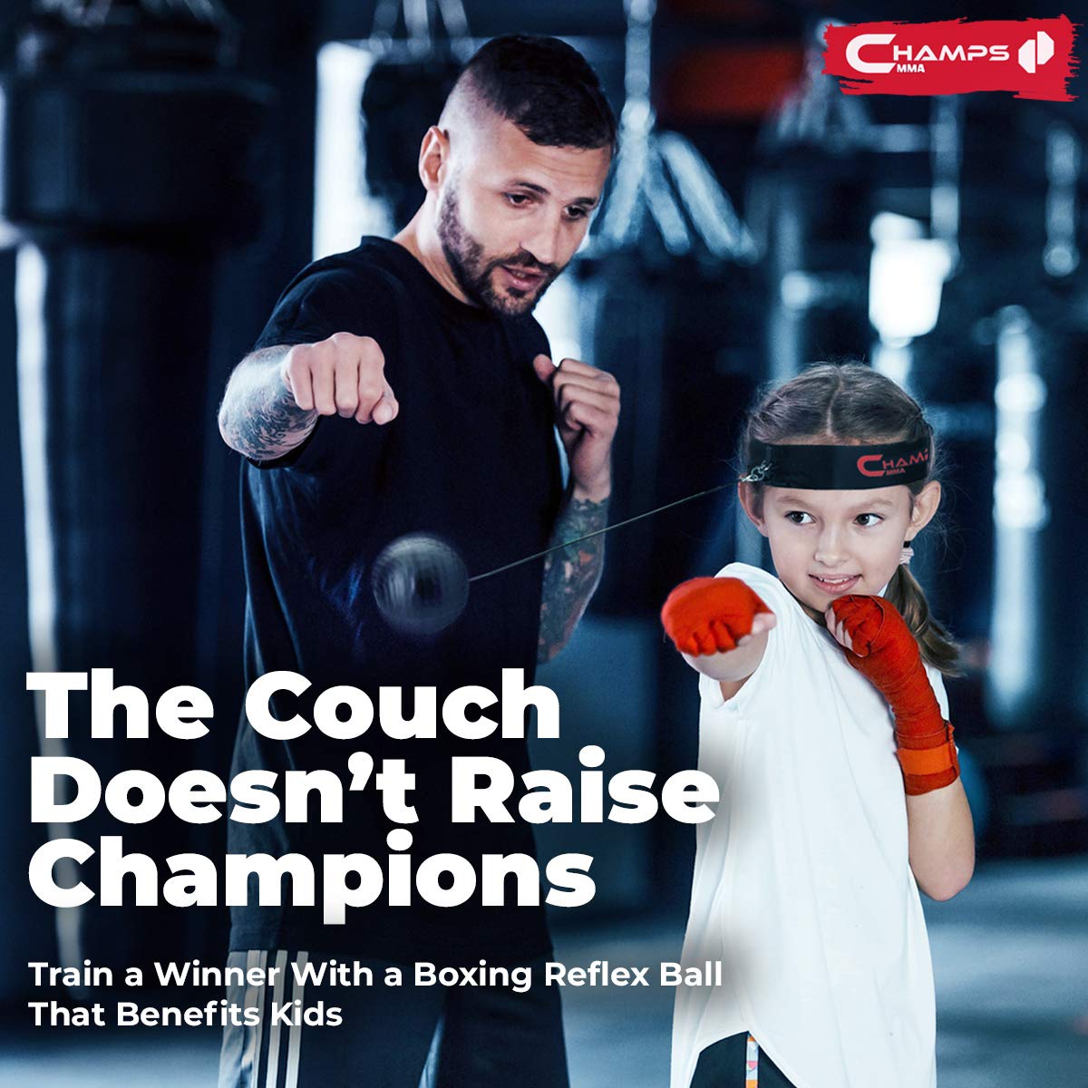 Champs MMA Beginner Reflex Bag Free Standing Punch Bag with Stand and