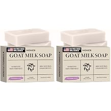 MONIER Goat Milk Soap Bar For Dry & Sensitive Skin - 100% Natural & Organic Skin Care - Enriched with Shea Butter - Use on Face, Body & Hands - For Men, Women, Kids & Baby Lavender, 6 Pack
