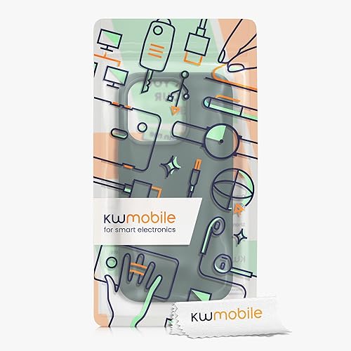 Miniatura 7 de kwmobile Funda de silicona TPU compatible con Apple iPhone 14 Pro - Funda magnética - Compatible con MagSafe - Verde musgo