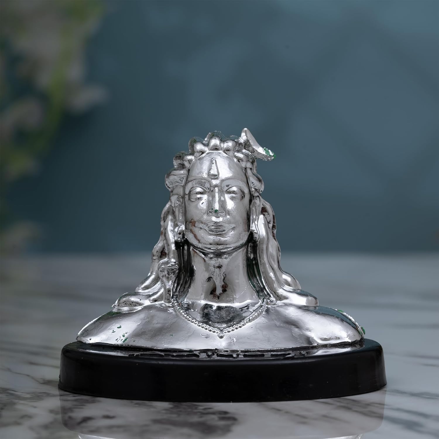 Buy Idolkart Fully Silver Coated Adiyogi Statue for Car Dashboard