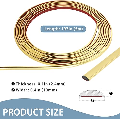 Miniatura 10 de Tira flexible para despegar y pegar para pared y piso, moldura para azulejos, espejos, gabinetes (32.8 pies x 0.4 pulgadas)