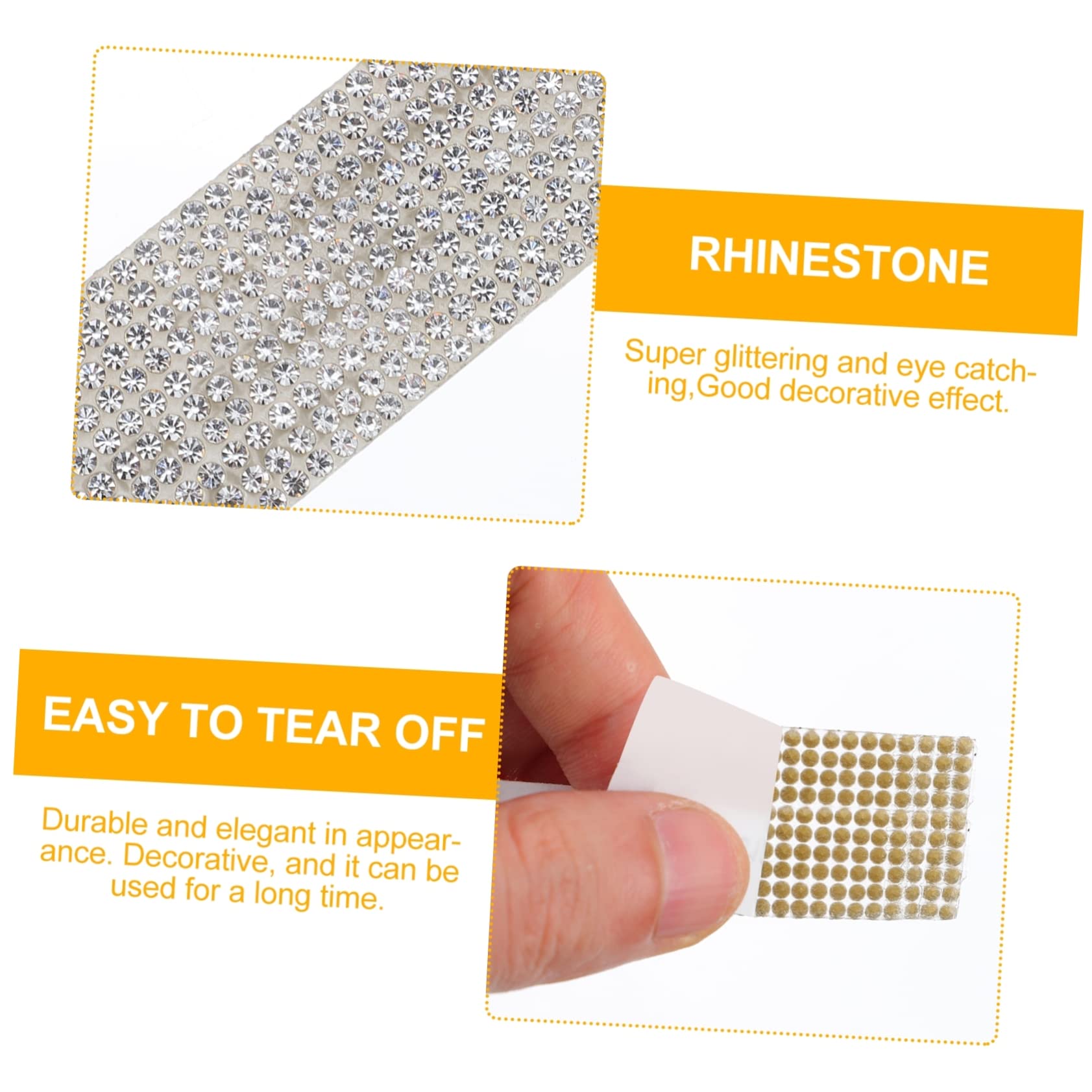 Tofficu 2stücke Selbstklebendes Strassband Für -projekte Yards Glänzende Kristall-rhinestone-borte Für Hochzeitsdekoration Kostüme Handwerk Und Mehr Reihen Breit