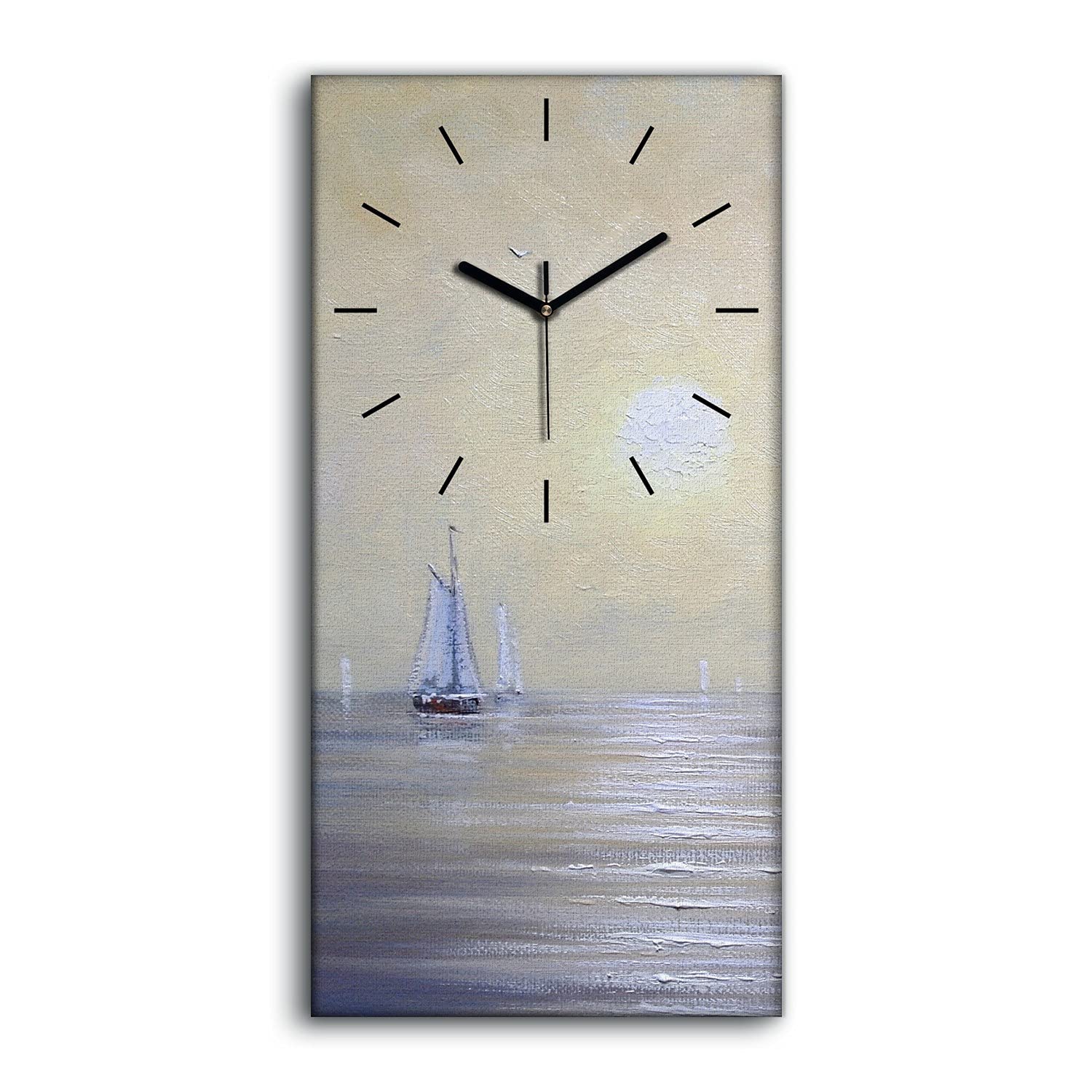 Horloge sur toile silencieuse décoration murale moderne marine
