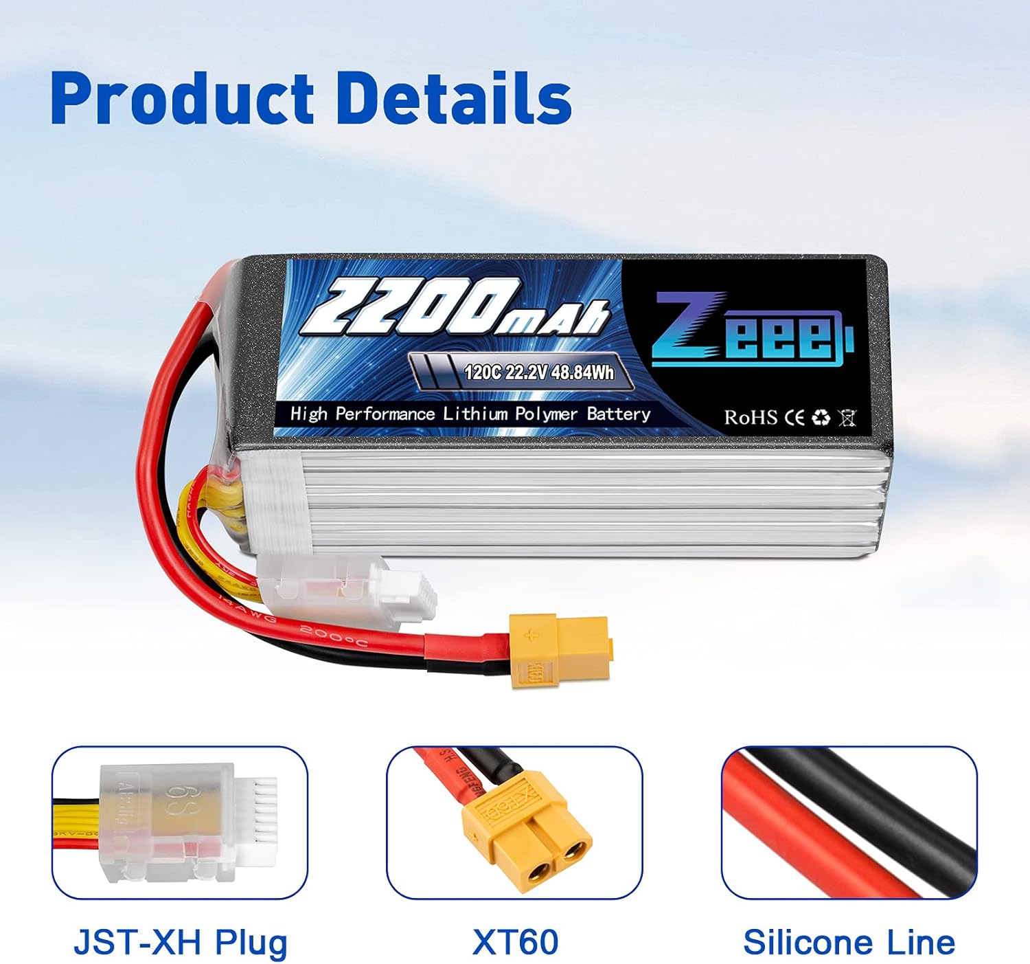 Nеw Prоduсt Zeee 6S Lipo Battery 2200mAh 22.2V 120C Soft Case Battery with XT60 Connector for RC Airplane Helicopter RC Car Truck Tank Drone Racing Hobby(2 Pack) 🛒 Crаzу Dеаlѕ Zeee 6S Lipo Battery 2200mAh 22.2V 120C Soft Case Battery with XT60 Connector for RC Airplane Helicopter RC Car Truck Tank Drone Racing Hobby(2 Pack)