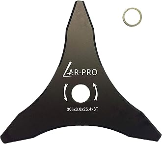 AR-PRO 12" x 3 Teeth Steel Brush Blades for Cutter, Trimmer, Weed Eater - Made from Carbon Steel, Cuts Like Butter