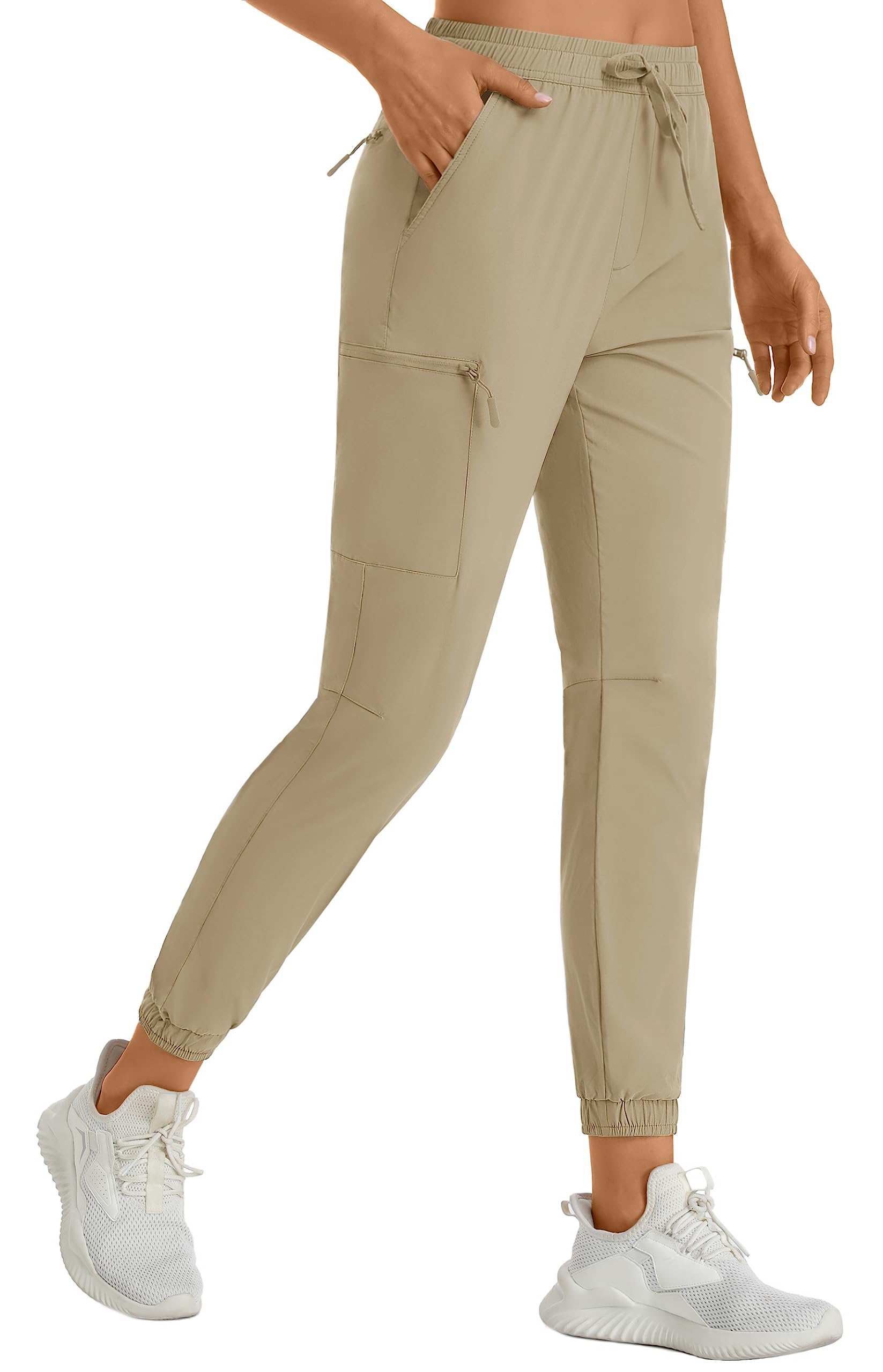 TACVASEN Hiking Pants for Women Water Resistant Performance Cargo Pockets Pant, Khaki, XL