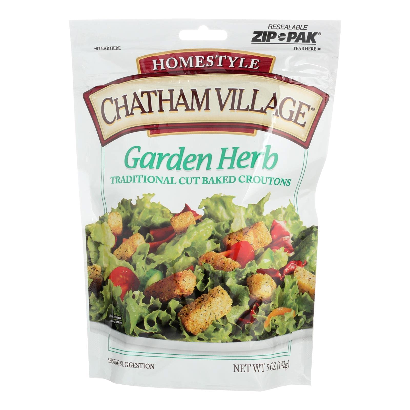 Chatham Village Homestyle Croutons, Garden Herb, 5-Ounce Bags (Pack of 12)