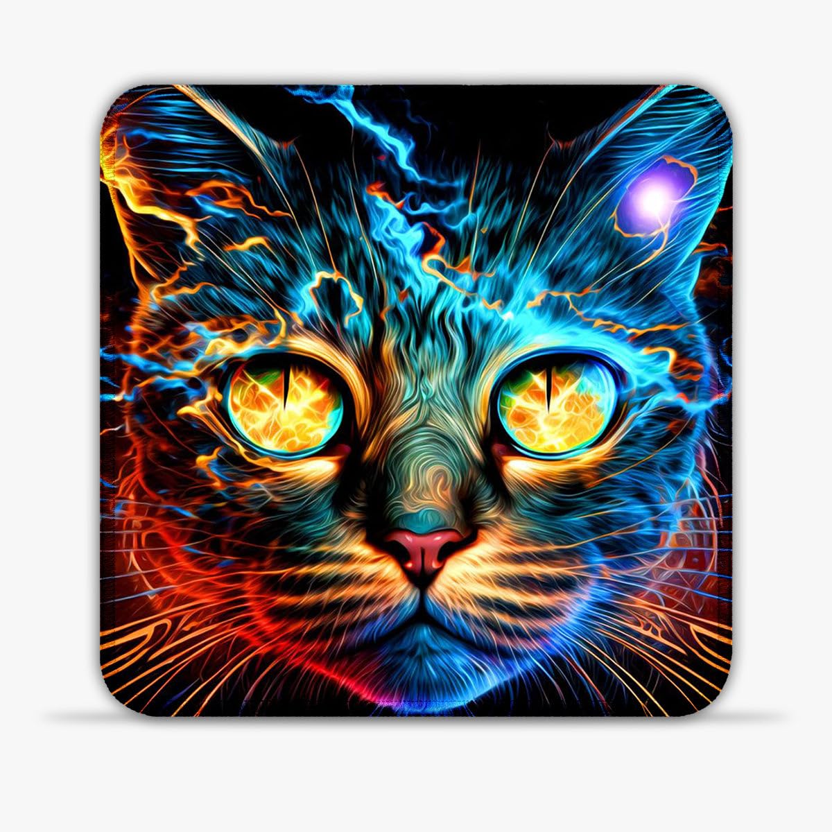 Alfombrilla de ratón para juegos de gato (11.8 pulgadas), alfombrilla de ratón de tela SU, control ultra preciso, bordes cosidos, base antideslizante para PC, laptop, oficina, juegos