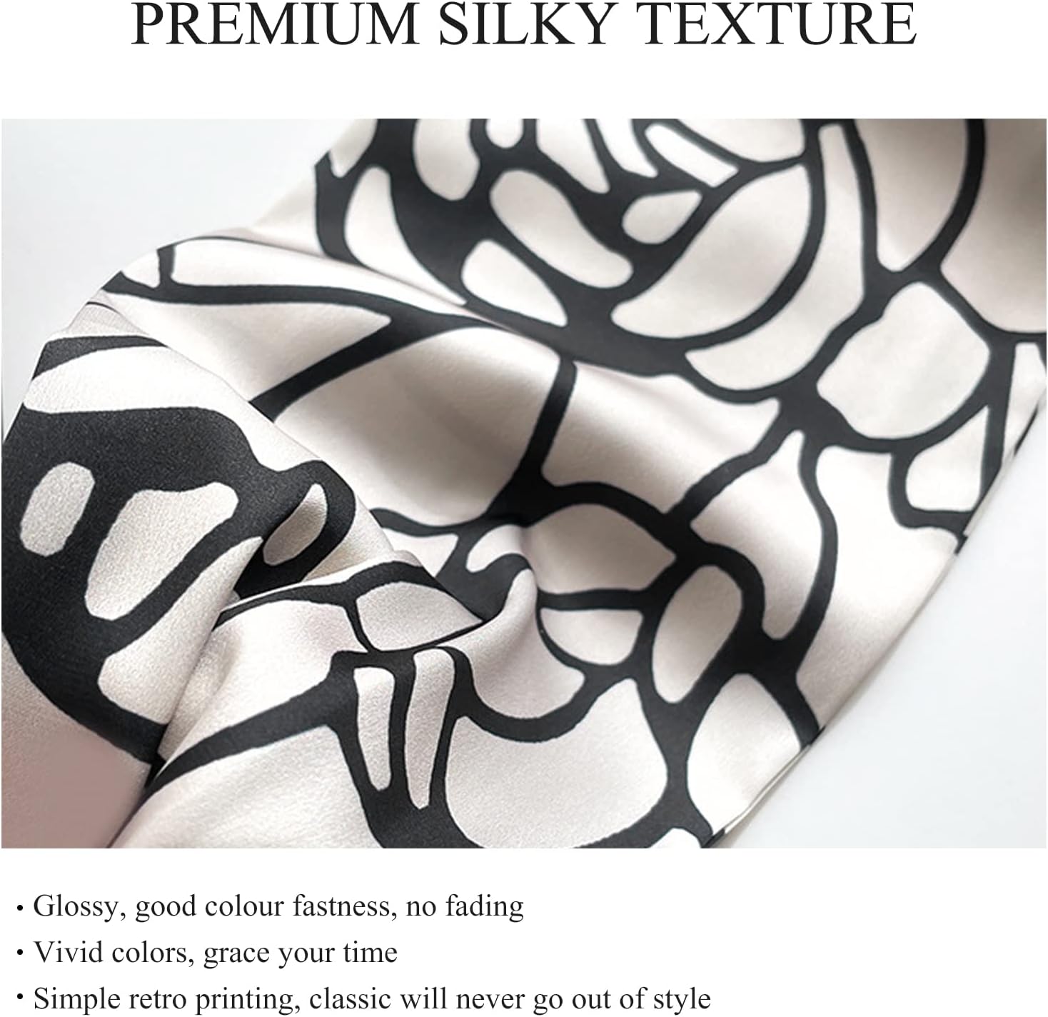LumiSyne Women Silk Scarf Necklace Magnetic Buckle With Rhinestone Small Neckerchief Clavicle Chain Headdress Pendant Scarf image 3