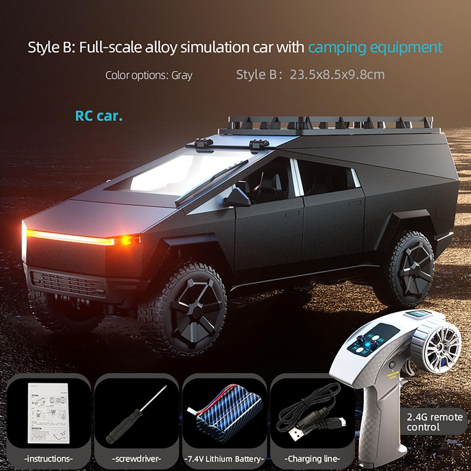 TOUCAN RC HOBBY 1/18 C8817-B Remote Control Off Road Vehicle Camping Equipment 2 Speed Transmission RC Crawler LED Lighting Battery RTR