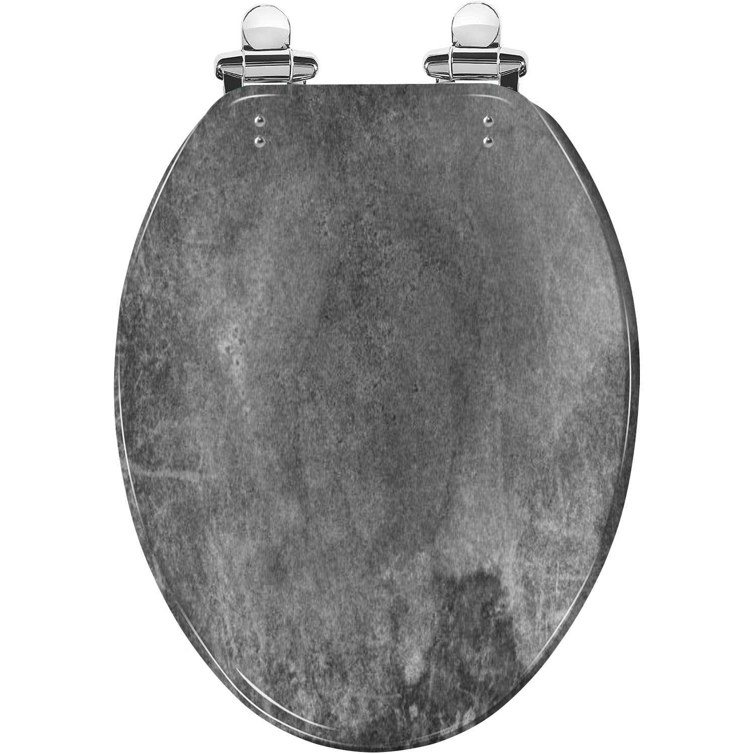 Elongated Toilet Seat Old rusty burned grunge texture Resin Toilet Seat Quietly Slow Close with Quick-Release Hinges Toilet Seat with Cover Easy to Clean Install