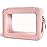 Aveniee Clear Makeup Bag Organizer, Travel Toiletry Bag for Women, Waterproof Cosmetic Pouch with Zippers,Car Accessories Organizers and Storage Case,Pink
