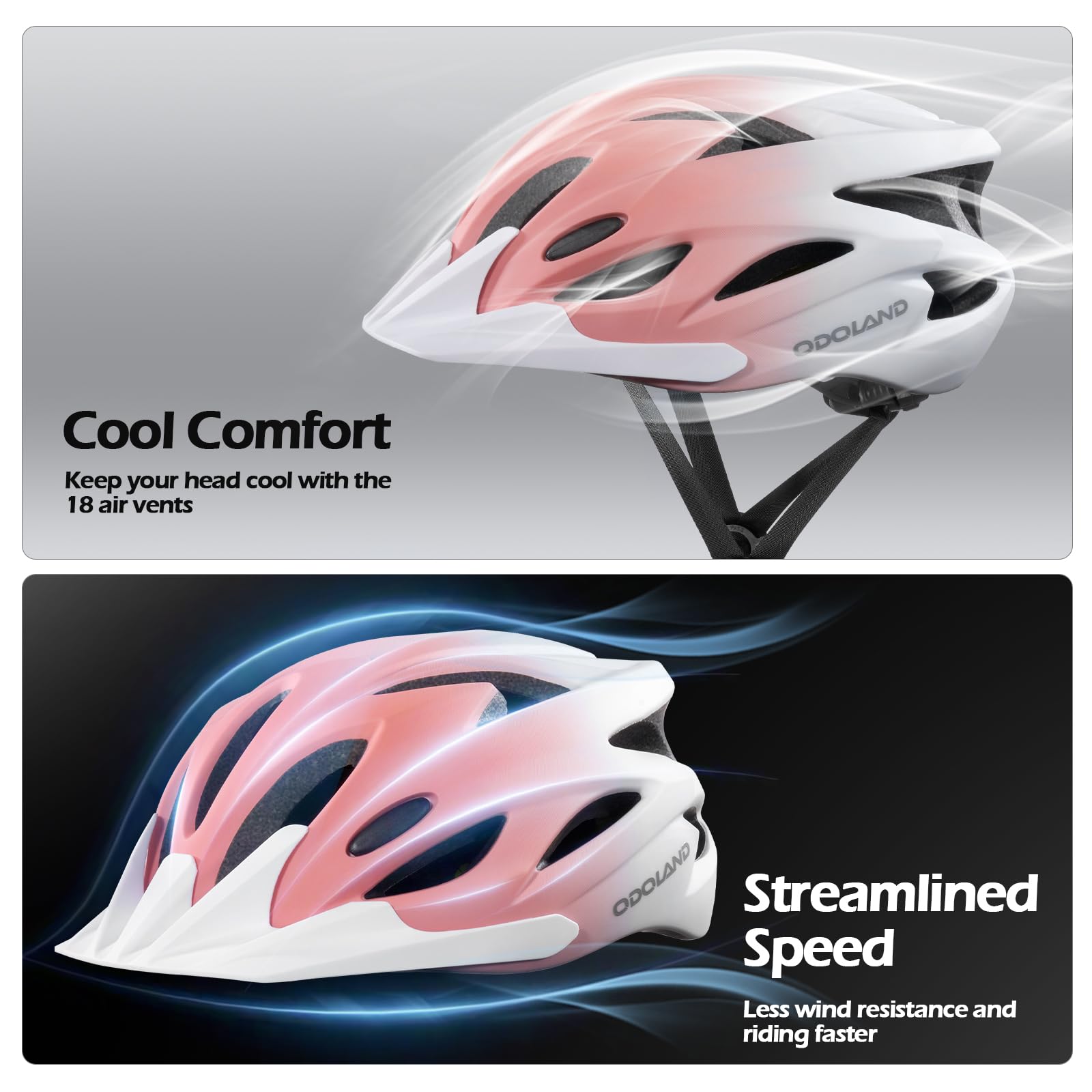 Odoland Fahrradhelm Fahrradbrille Set, Radhelm mit Sportbrille Einstellbarer Rennradhelm Atmungsaktiv MTB Mountainbike Helm für Erwachsene Herren Damen
