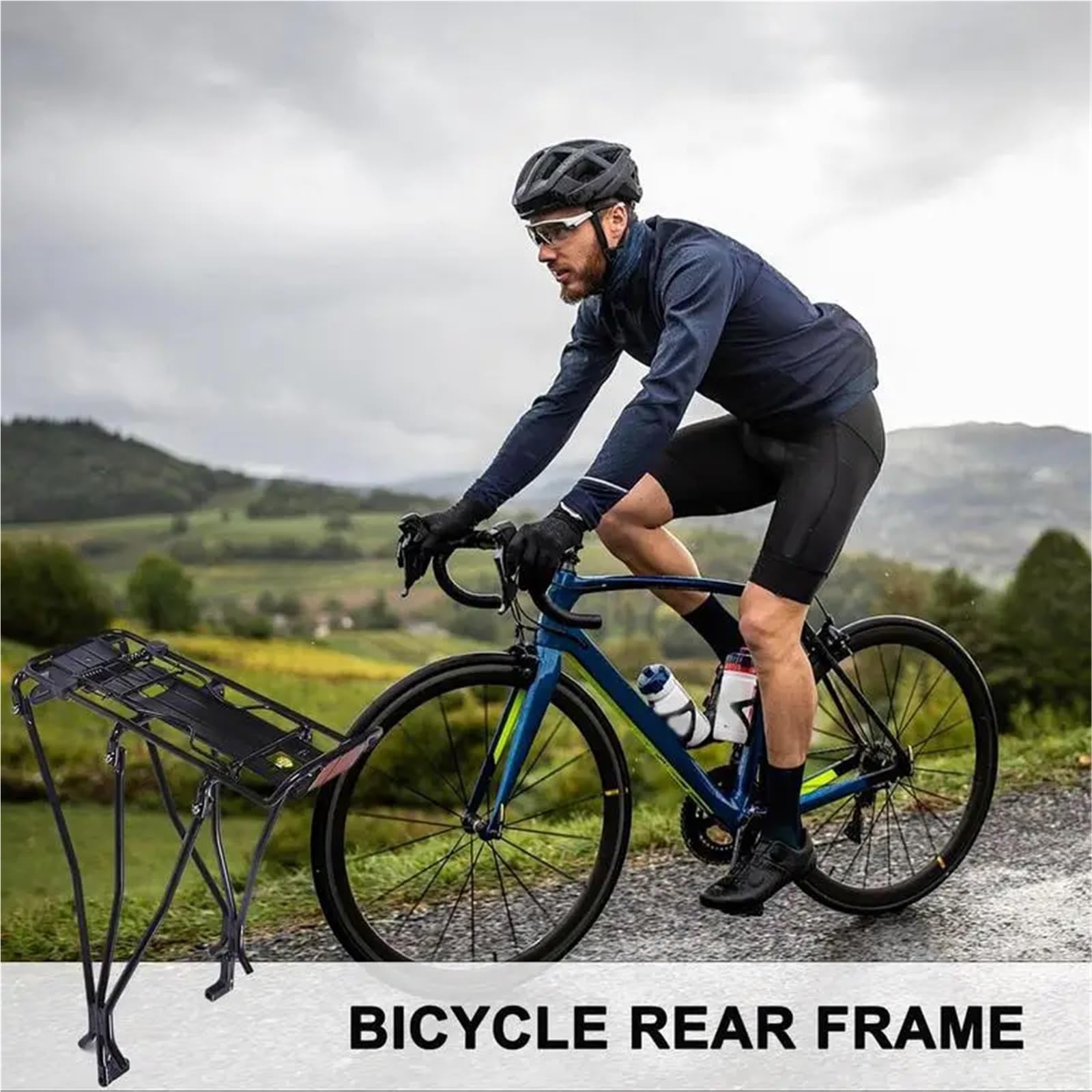 Porte Bagage Vélo Arrière Porte-Bagages arrière de vélo en Alliage d'aluminium soudé Robuste, Porte-Bagages, capacité maximale 65 kg