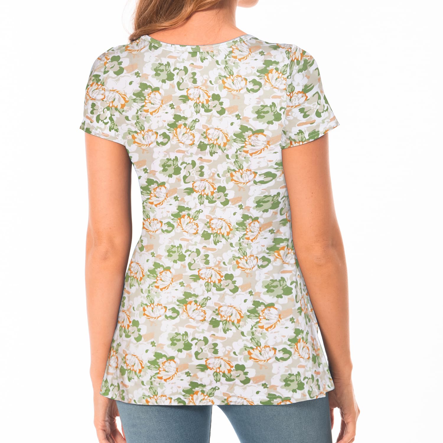 Bearsland Women's Nursing Tops Short Sleeve Scoop Neck Breastfeeding Shirt Maternity Clothes — view 6