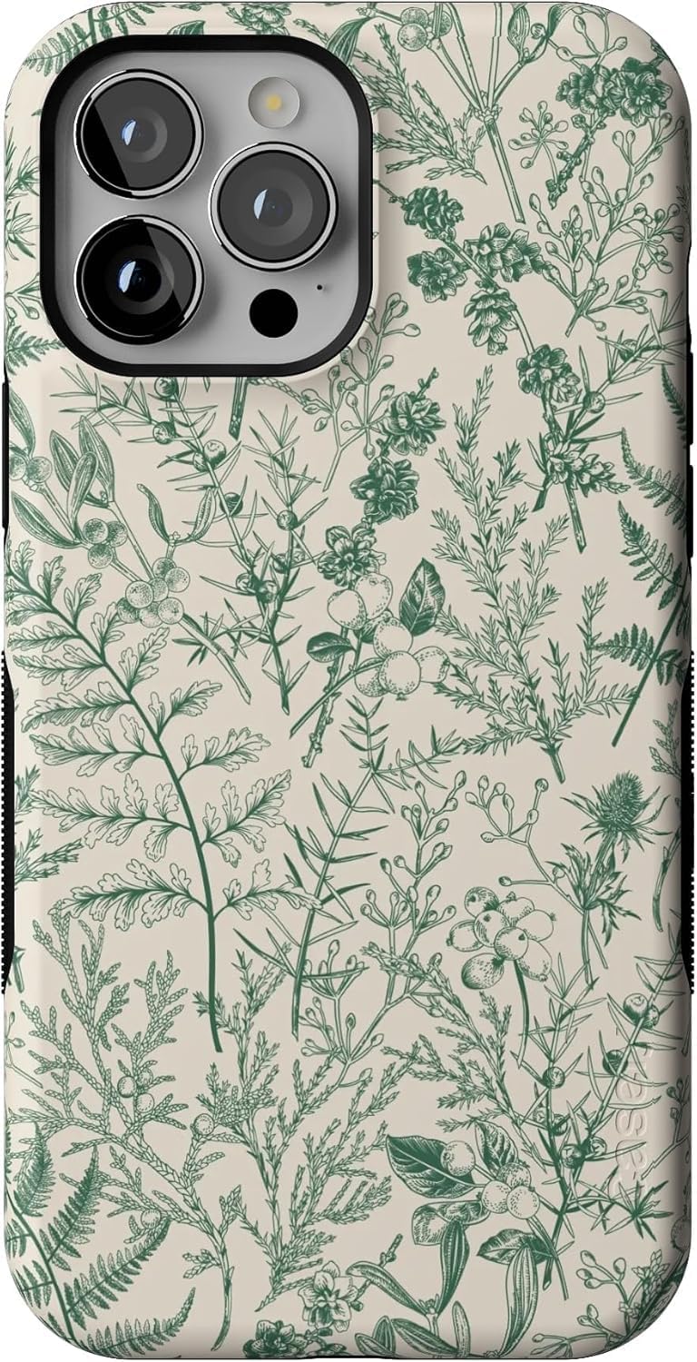 Casely iPhone 13 Pro Max Case | Sage Garden | Green Floral | Compatible with MagSafe | Bold Protective Design