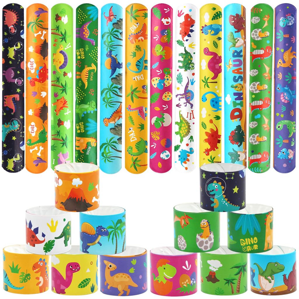 PATPAT® 24pcs Kids Snap Bracelets Wrist Loop Dinosaur Wristbands Party Favor Kids Slap Bracelets 8.6 inches Wrist Loop Dinosaur Slap Bracelets for Party, Festival, Event (B0CMXD6G6G) Amazon Price History, Amazon Price Tracker