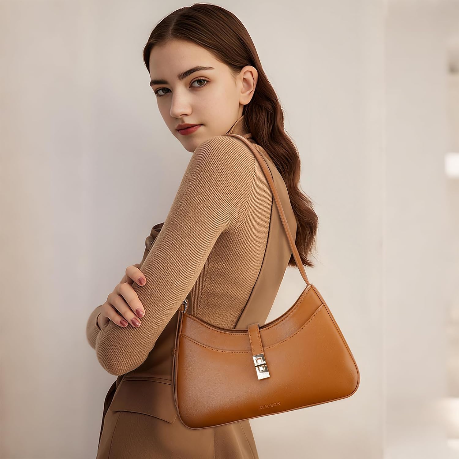 APHISON Shoulder Bag for Women Trendy, Vegan Leather Hobo Purses and Handbags with Adjustable Strap - Image 2