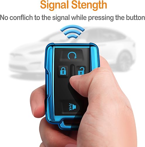 Miniatura 5 de Sindeda Funda para llavero Chevrolet con llavero de protección completa suave compatible con Colorado Silverado Suburban Tahoe GMC Canyon Sierra