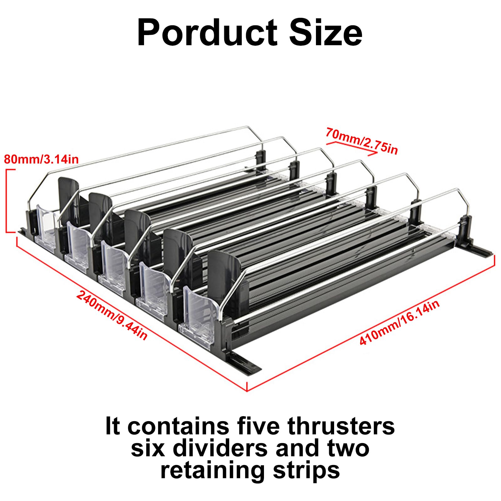 Facile da usare Organizzatore per bevande Spring Push Drink Storage Tray per supermercati e negozi di alimentari Principio push
