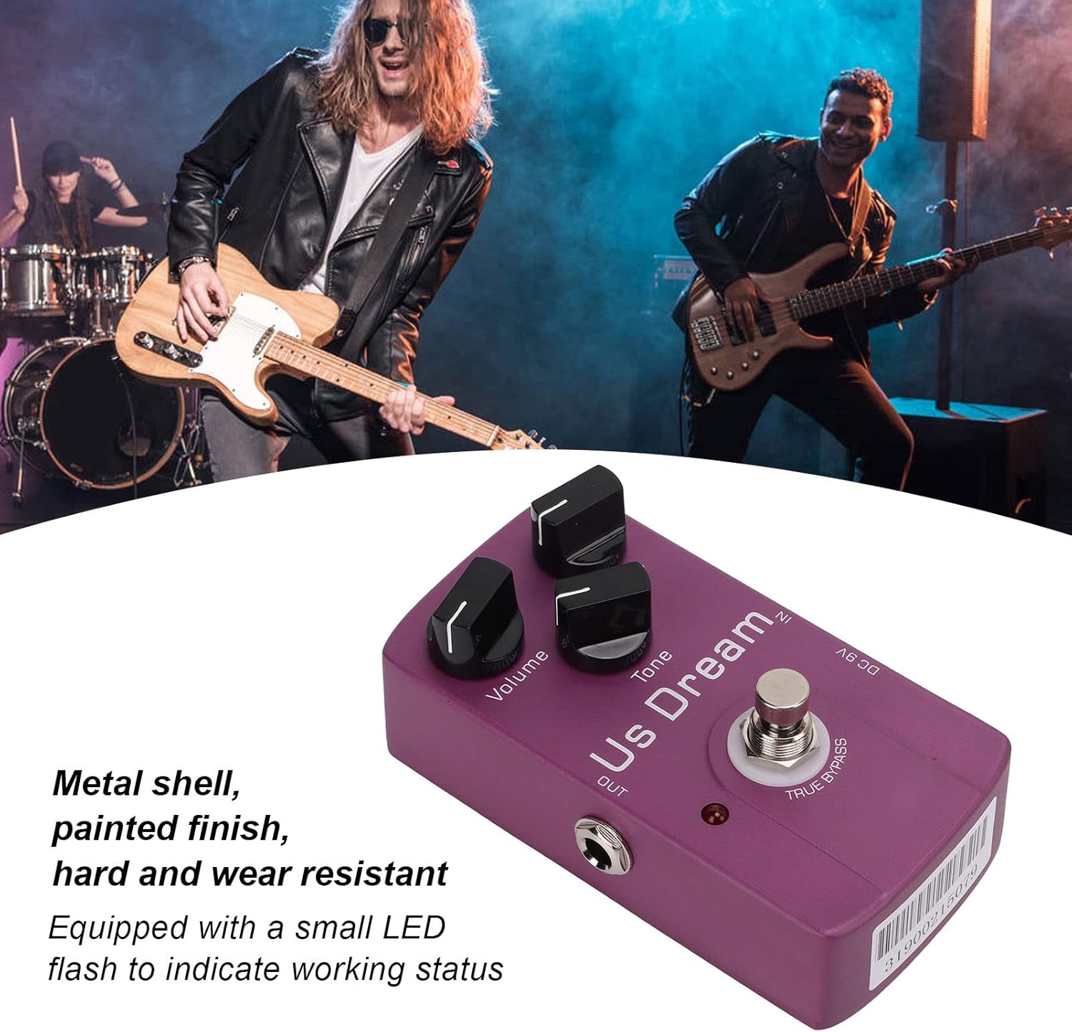 Distortion Guitar Pedal High Distortion Effect, Effect Pedal Gain Tone Dream Electric Guitar Effects with True Bypass 10mA