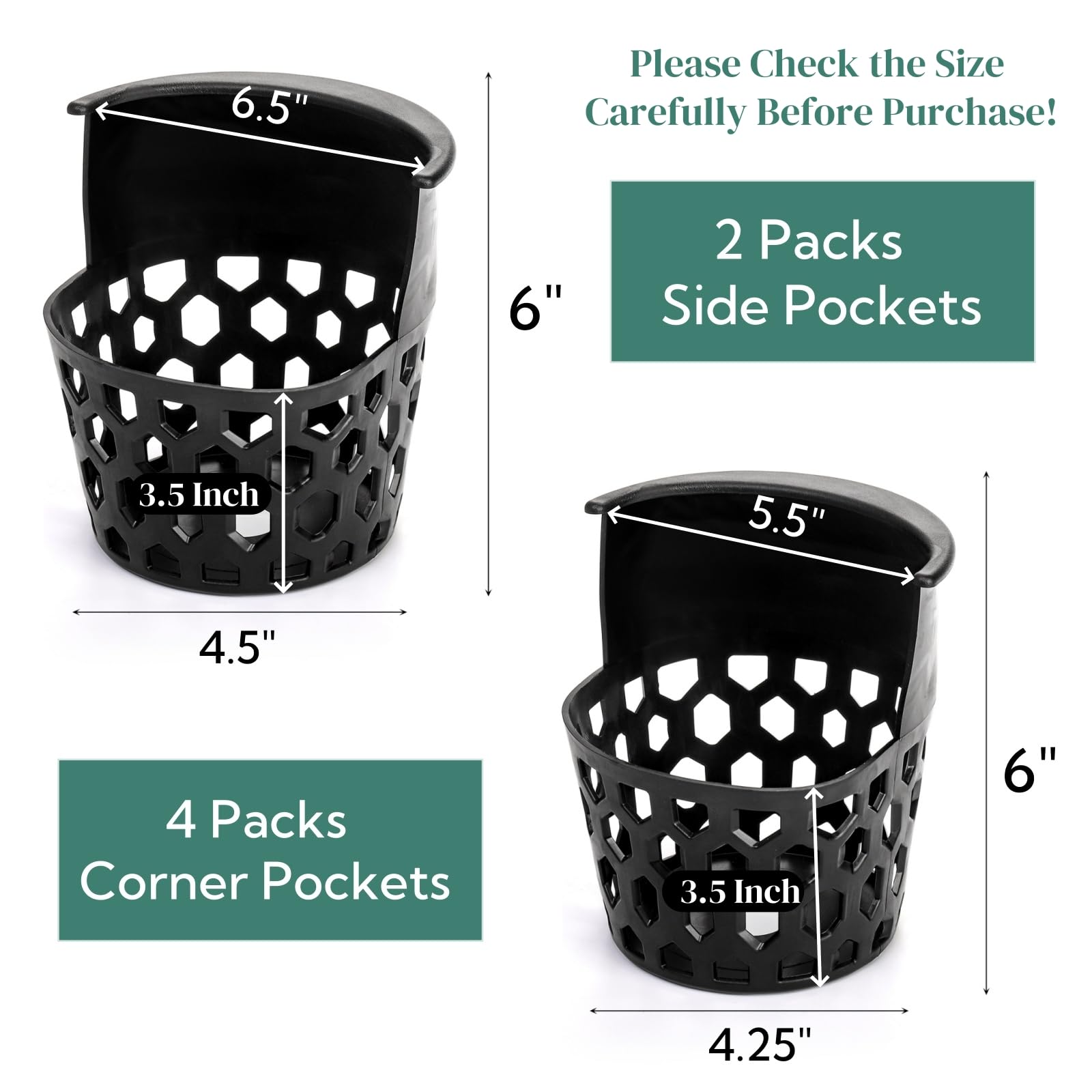 Eorbow 6 Stück Billardtischtaschen, robustes Billard-Set inklusive 4 Eck- und 2 Seitentaschen