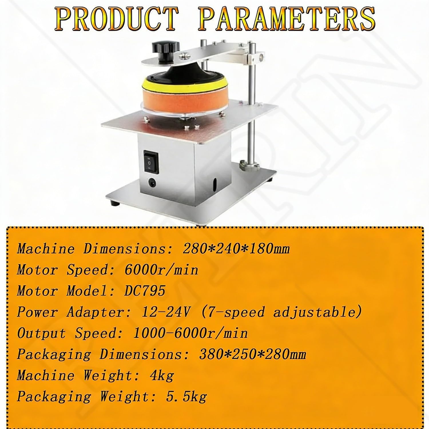 Máquina pulidora de discos para CD, DVD, herramienta de reparación de arañazos, control de 7 velocidades, 6000 r/min, velocidad ajustable, acero inoxidable para molienda de discos y recuperación de