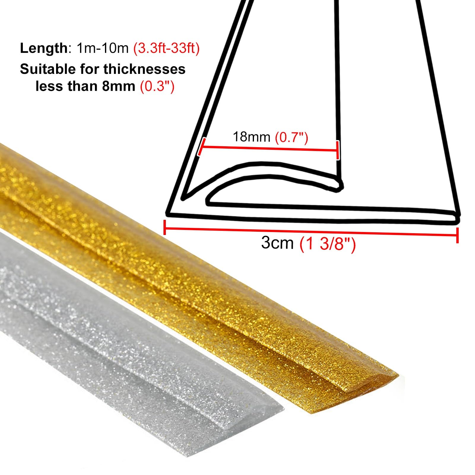 Tira de umbral de PVC para transición de alfombras y Pisos, Tiras divisorias para unir alfombras Que se Pueden Cortar, Tira de conexión Segura para Pisos con Bordes de al,Silver-9m(29.5ft)