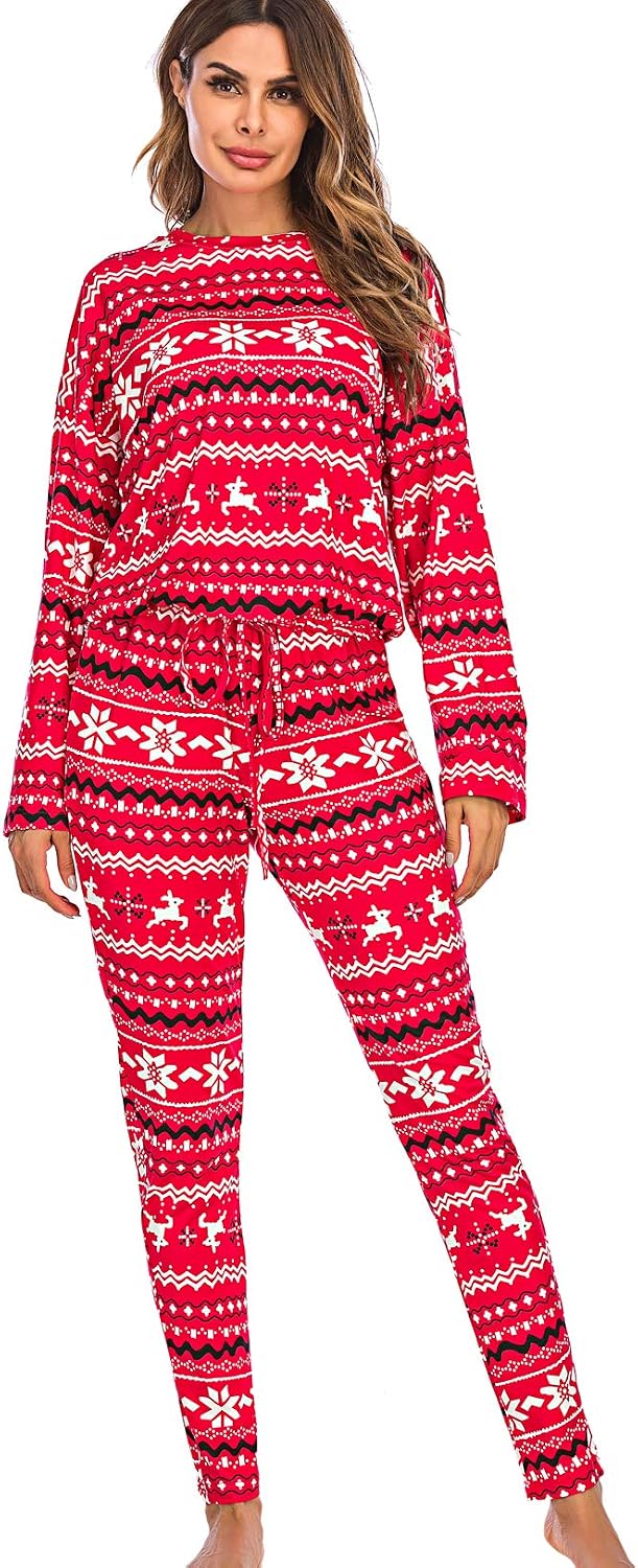 Women 2 Piece Christmas Pajamas Sets 