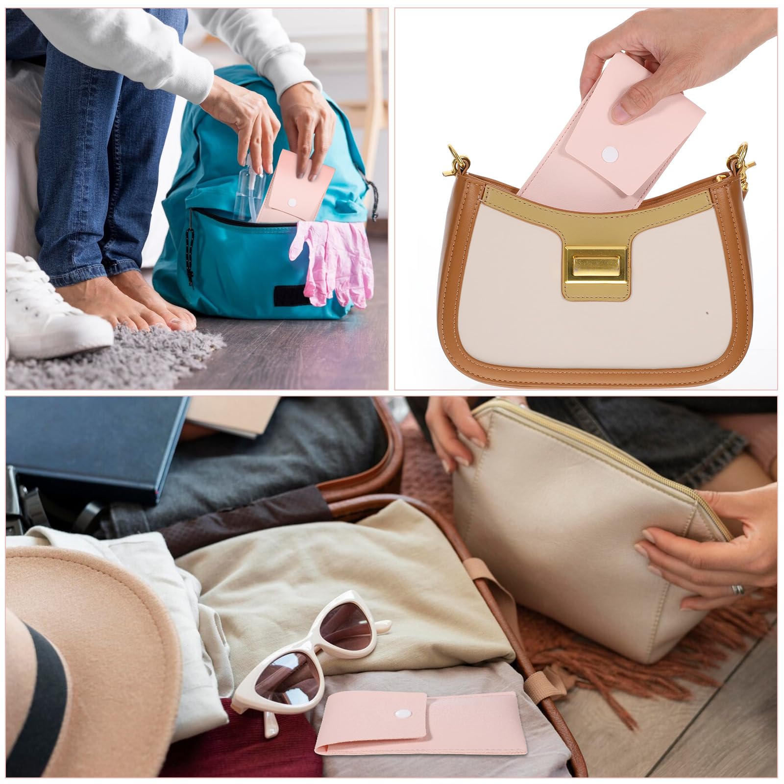Set di 24 pennelli da trucco da viaggio per fondotinta, mini pennelli da trucco da viaggio, con borsa per il trucco, per donne e ragazze, bomboniere, addio al nubilato, festa nuziale, regalo per